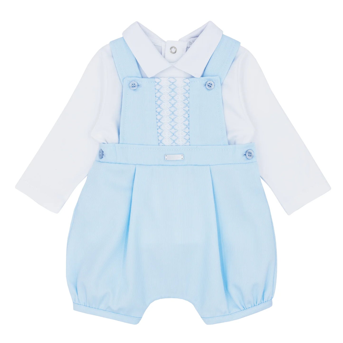 Boys Blue Short Leg Dungaree Set