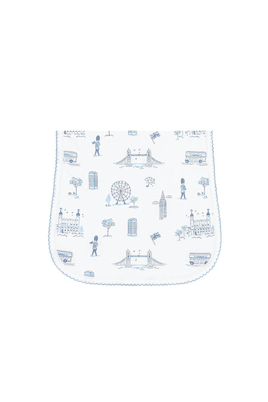 Blue London Toile Burp Cloth