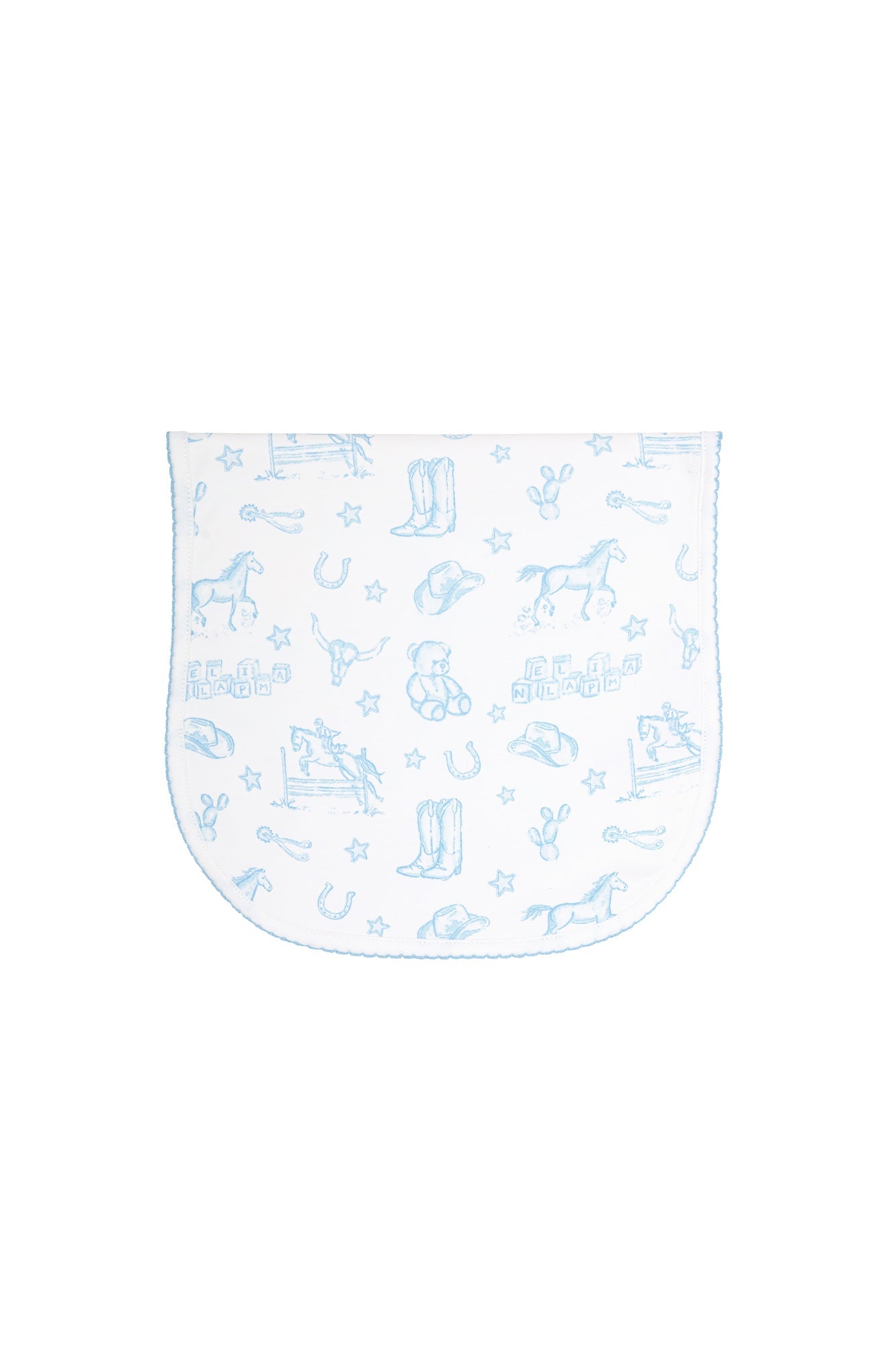 Blue Lone Star Toile Burp Cloth