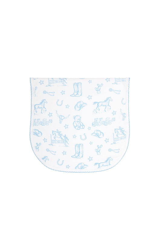 Blue Lone Star Toile Burp Cloth