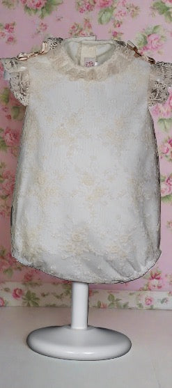 Ivory Bubble with Delicate Lace Detail