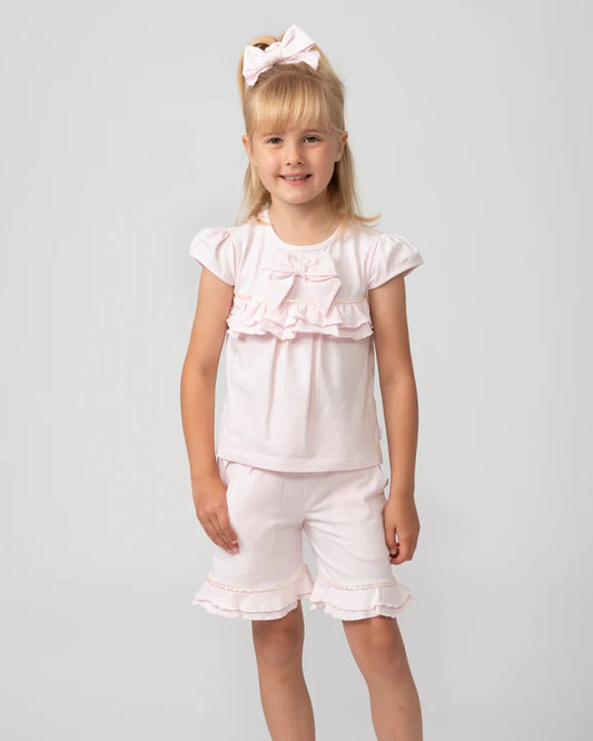 Tiered Frilled Short Set Pink