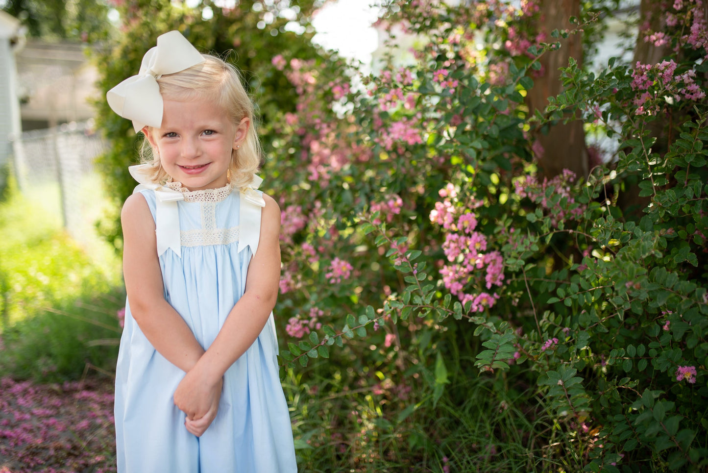Cambridge Blue Sleeveless Heirloom Dress