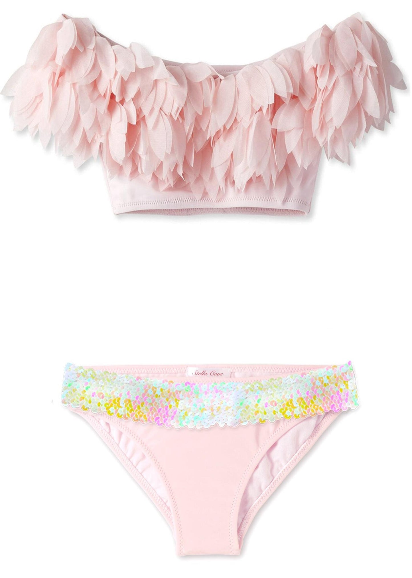 Pink Petal Bikini with Sequin Belt