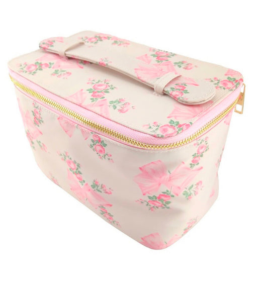 Shabby Bow Cosmetic Bag Pink