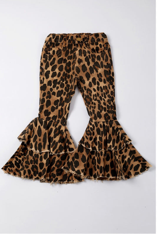 Leopard Denim Flares