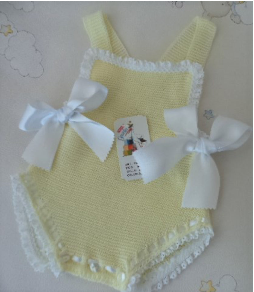 Spanish Knit Romper Yellow