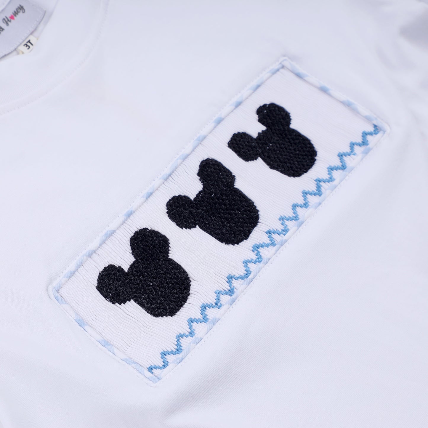 Mickey hand smocked gingham shorts set