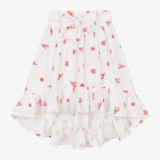 Pink Roses Asymmetrical Skirt