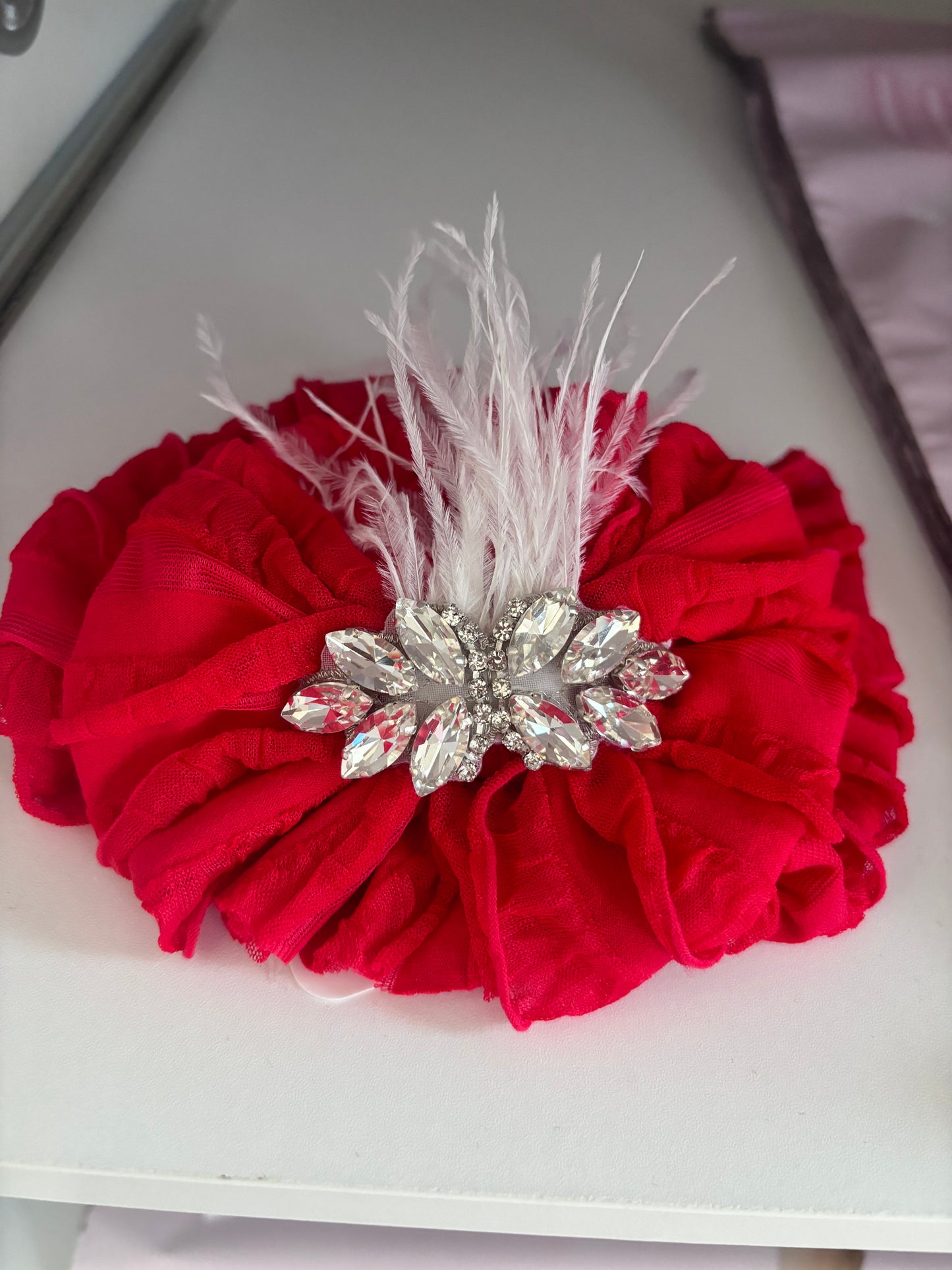 Rhinestone & Feather Headband