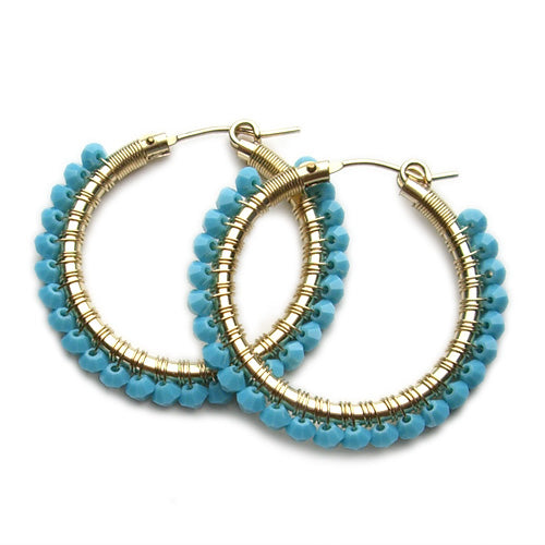 Gold & Turquoise Hoops