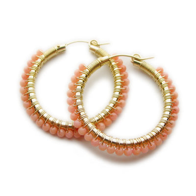 Gold & Coral Hoops