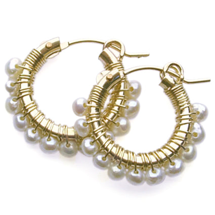 Gold & Pearl Hoops