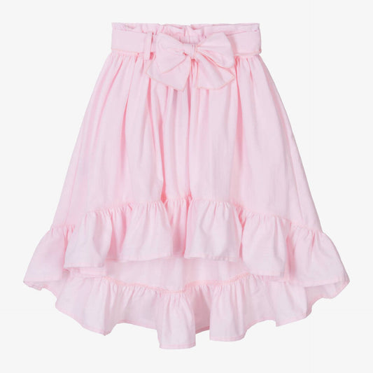 Pink Oxford Asymmetrical Skirt