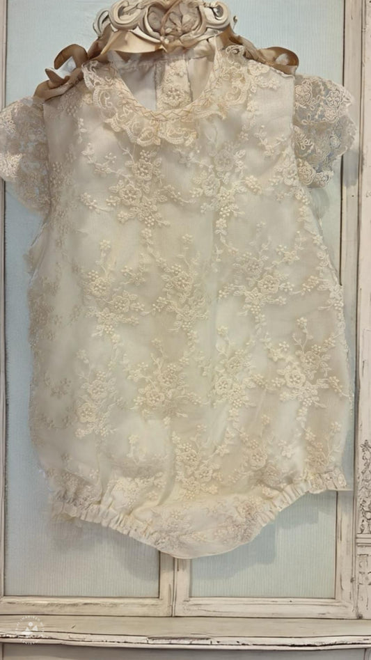 Ivory Bubble with Delicate Lace Detail