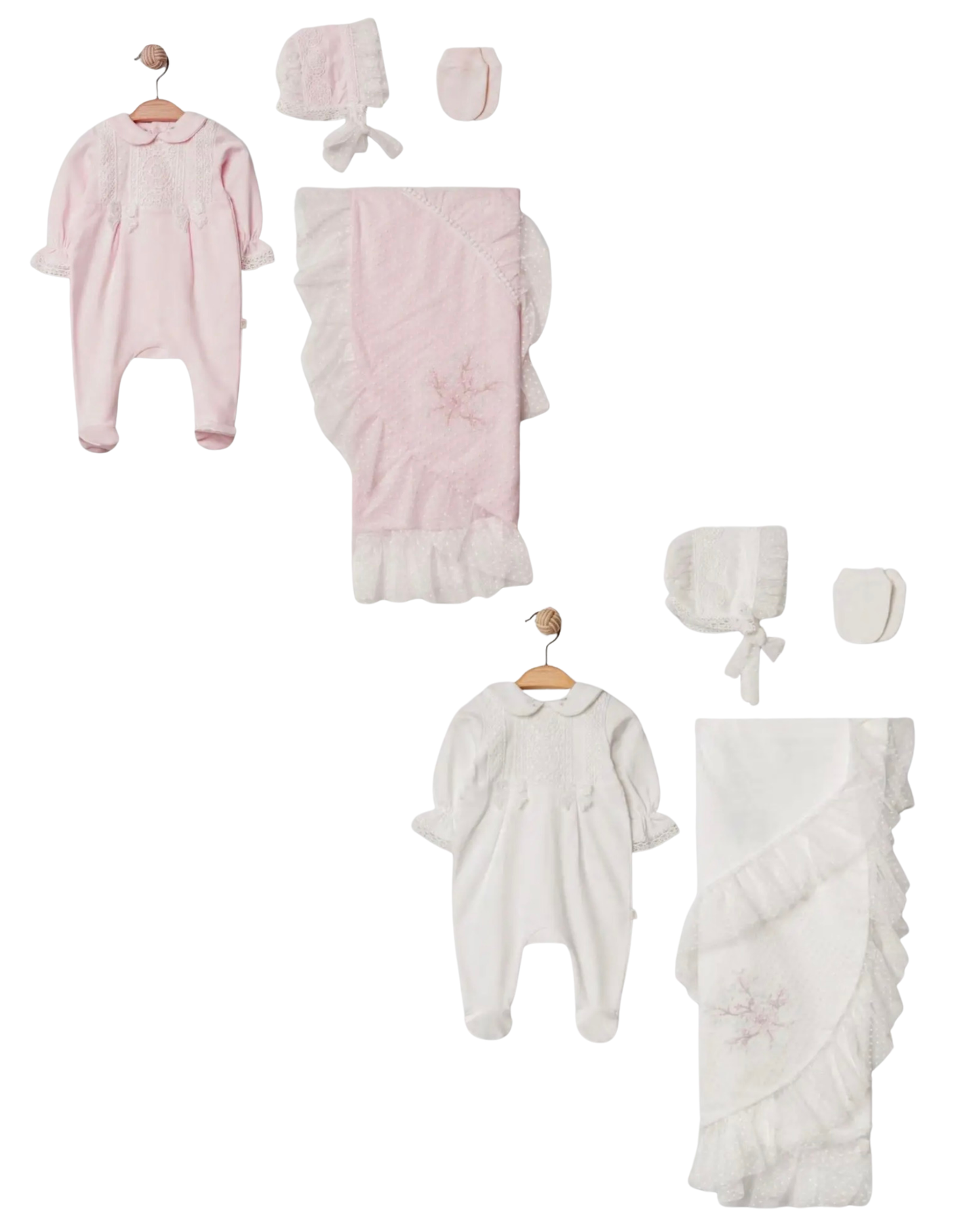Rosebud Lace Layette Set