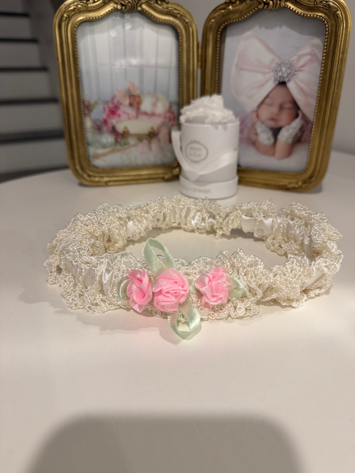Pink Rose Heirloom Headband