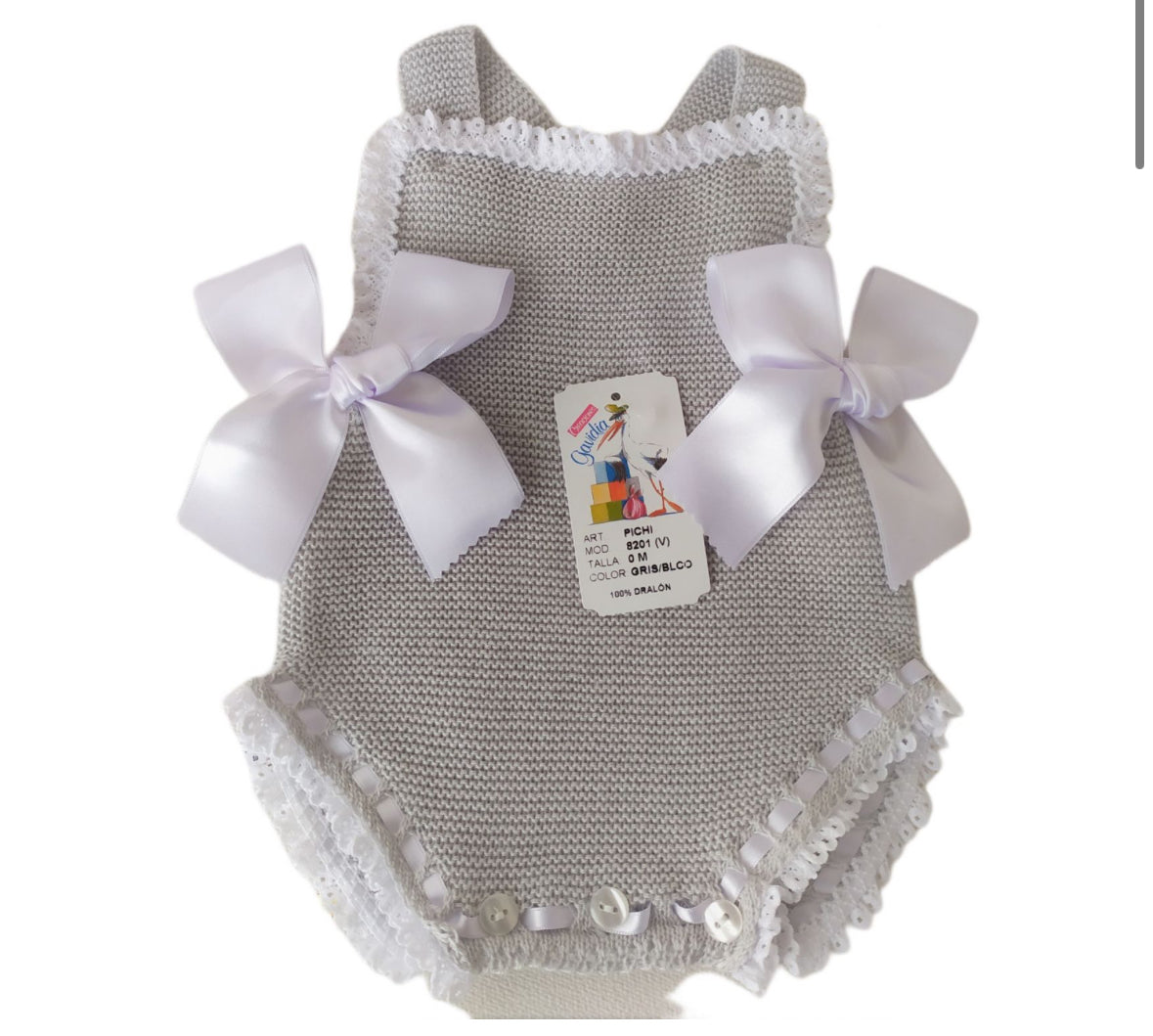 Spanish Knit Romper Gray