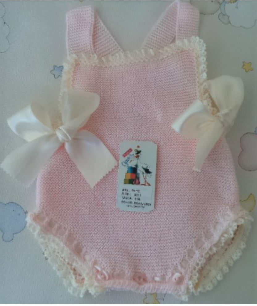 Spanish Knit Romper Pink