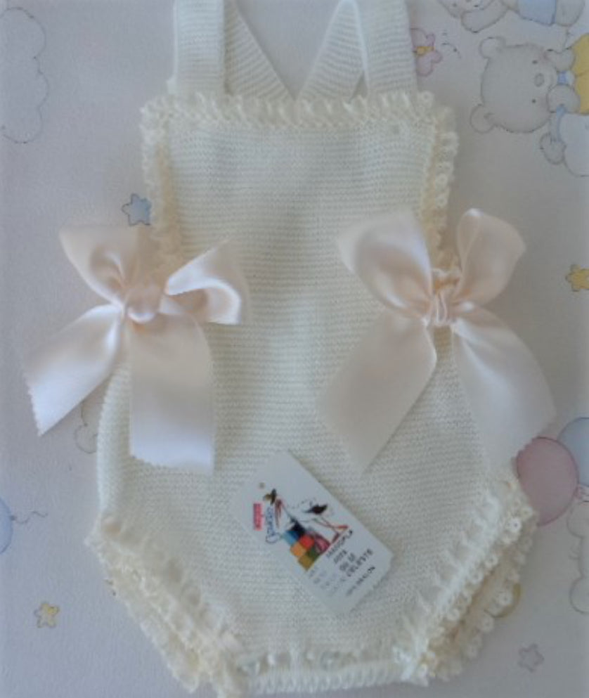 Spanish Knit Romper Cream