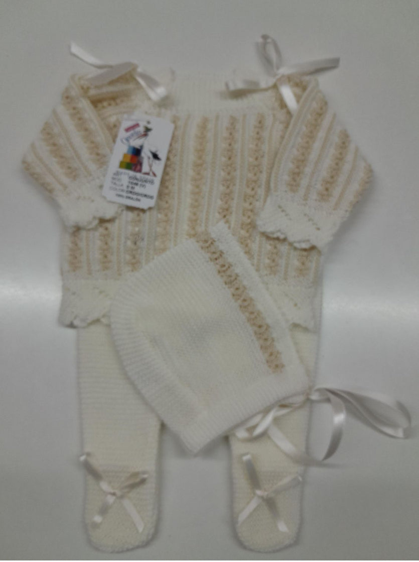 Boys Infant Knit Set Cream