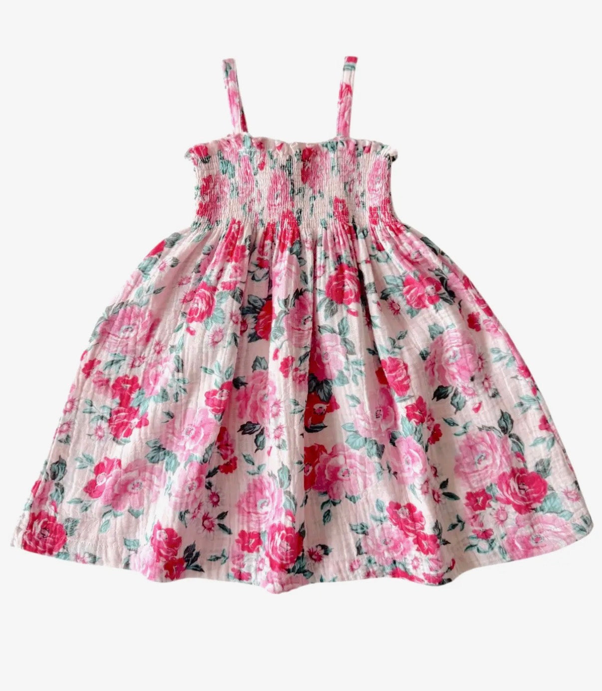 Muslin Smocked Tube Dress, Pink Splendor