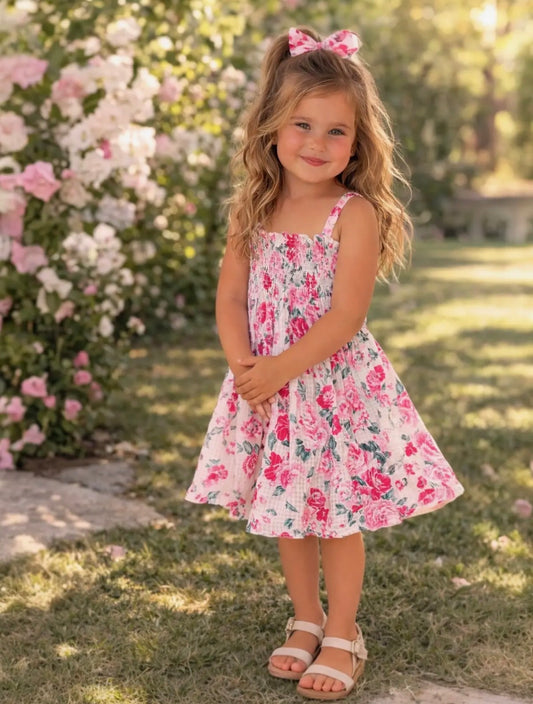 Muslin Smocked Tube Dress, Pink Splendor