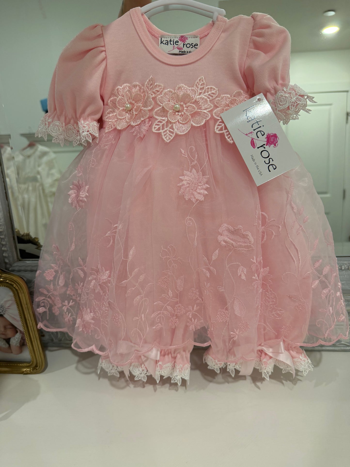 Katie Rose Pink Dress with Pantaloons