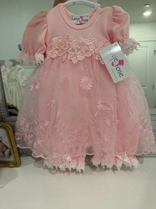 Katie Rose Pink Dress with Pantaloons