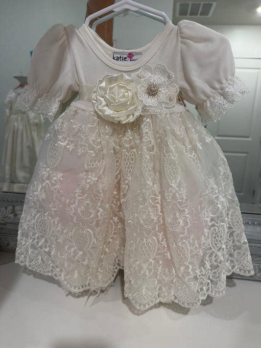 Katie Rose Angel dress with pantaloons in Ivory
