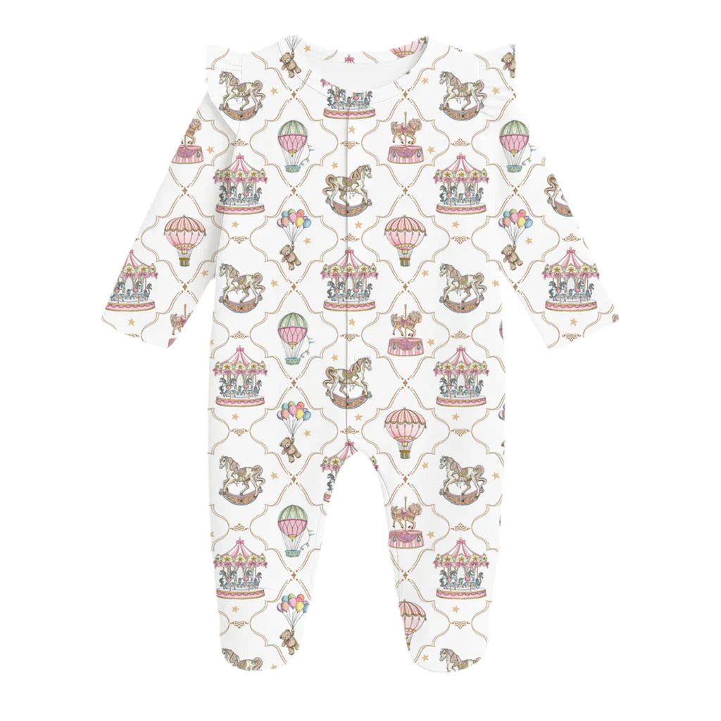 Coquette Ruffled Footies in Pink