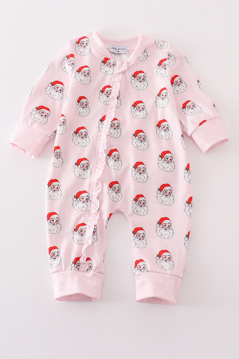 Pink Santa Claus Infant Romper