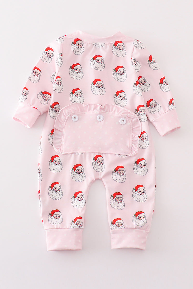 Pink Santa Claus Infant Romper