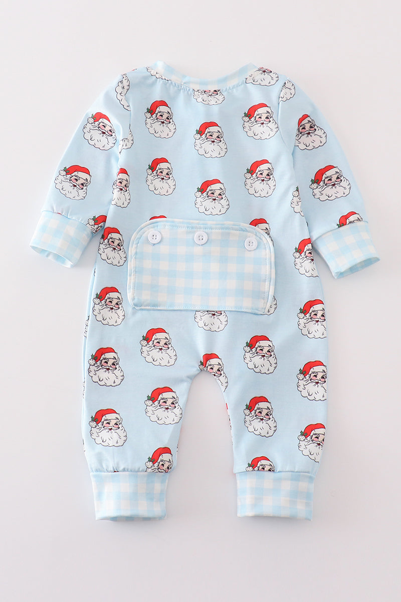 Blue Santa Infant Romper