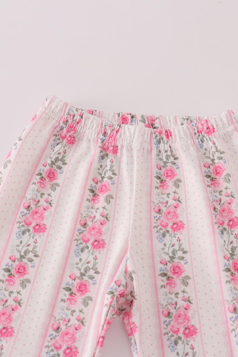 Pink floral print PJ’s