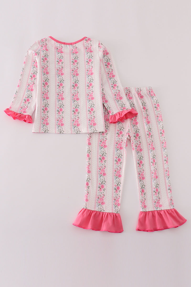 Pink floral print PJ’s