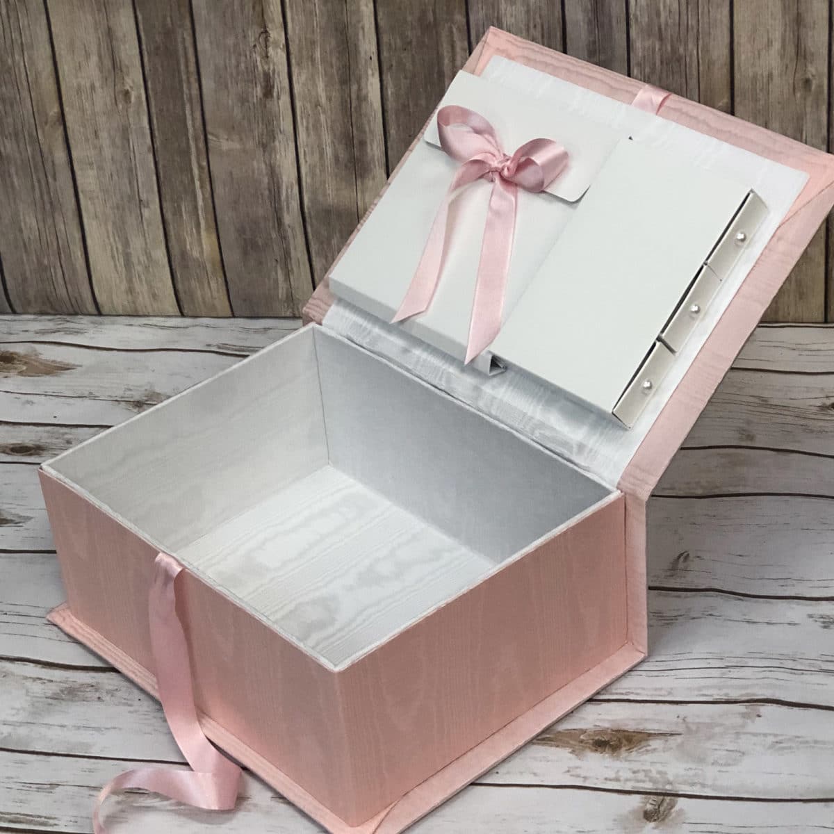 Baby Keepsake Box in Moire Fabric