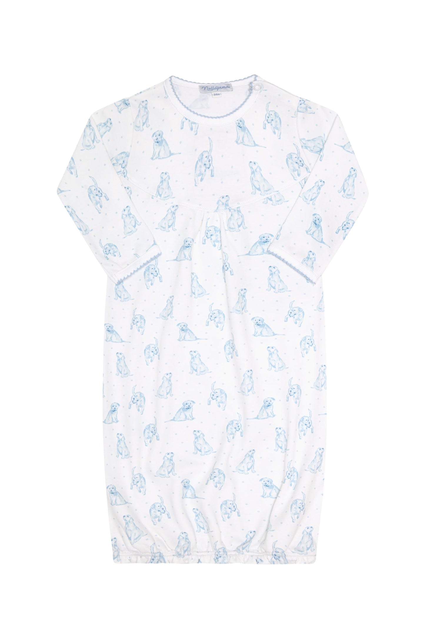 Blue Puppy Love Print Gown