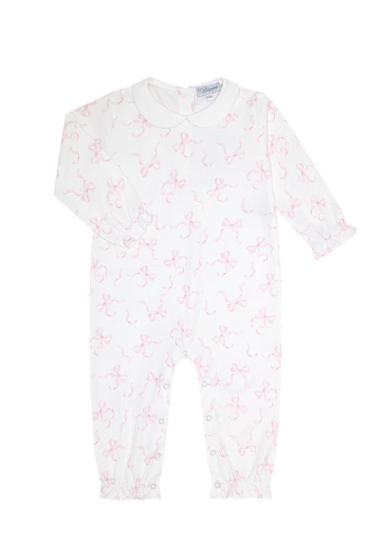 Charming Bows Print Romper long sleeve
