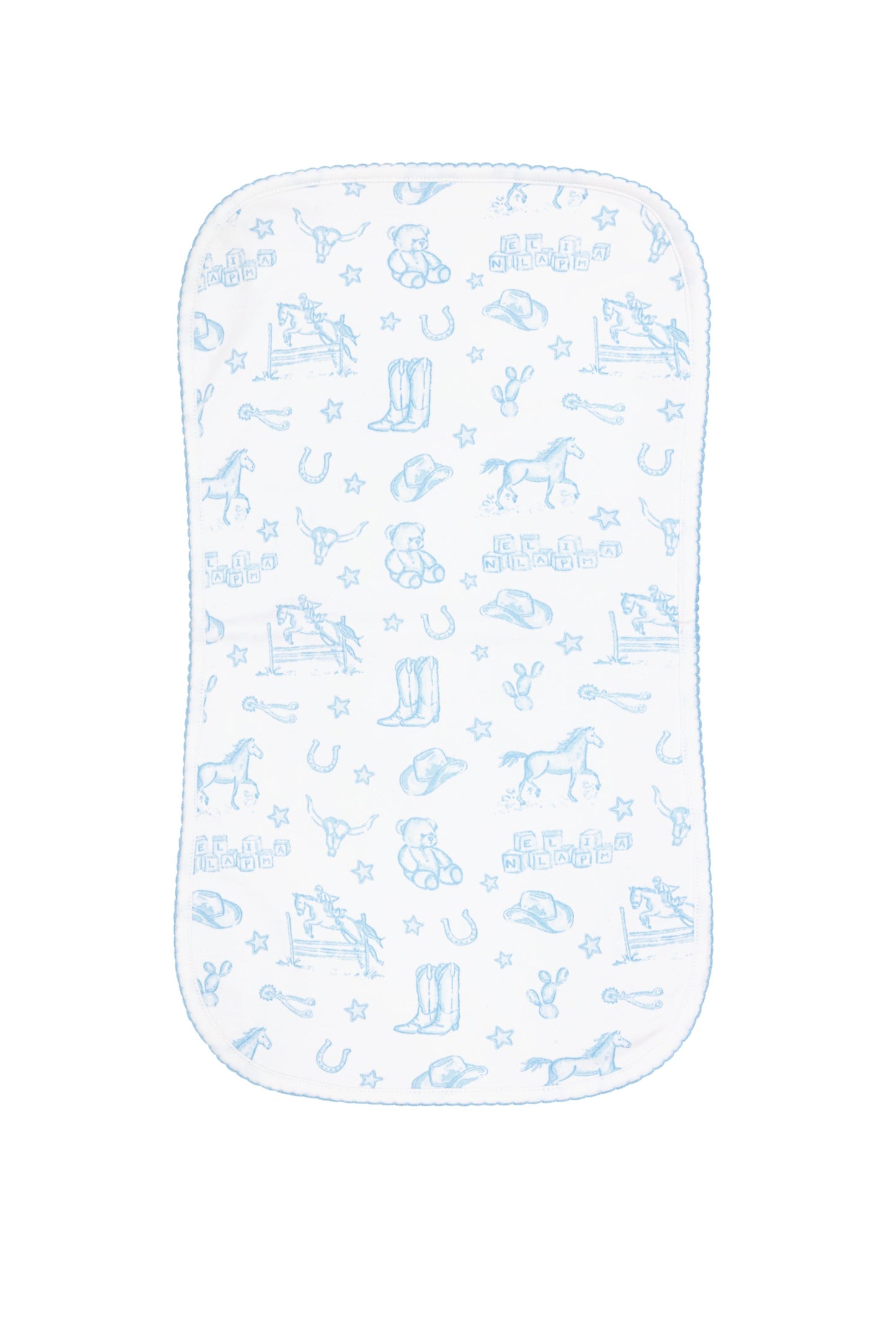 Blue Lone Star Toile Burp Cloth