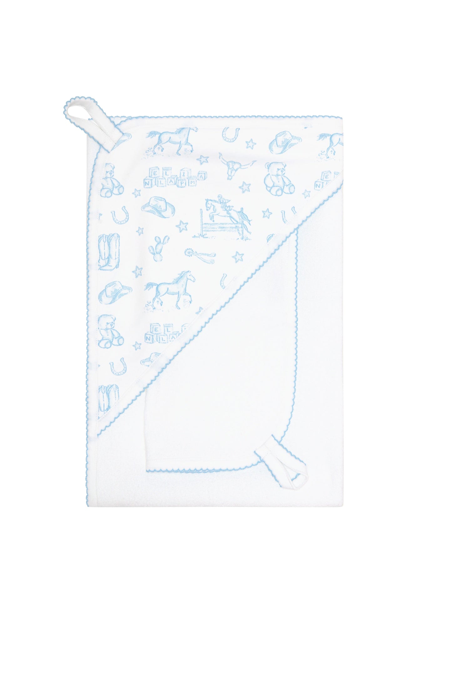 Blue Lone Star Toile Towel