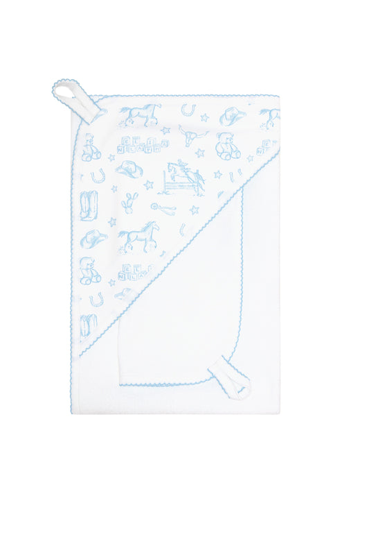 Blue Lone Star Toile Towel