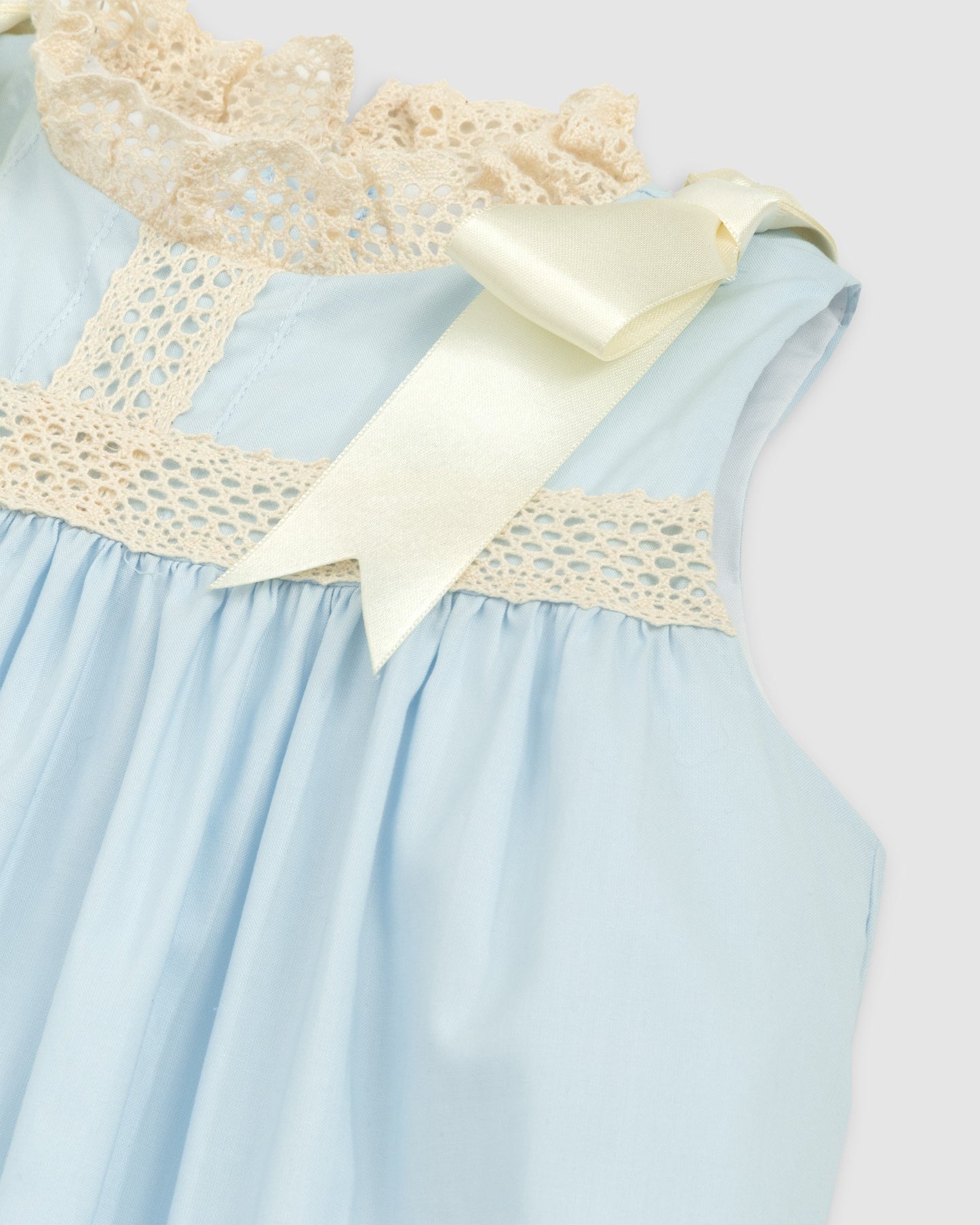 Cambridge Blue Sleeveless Heirloom Dress