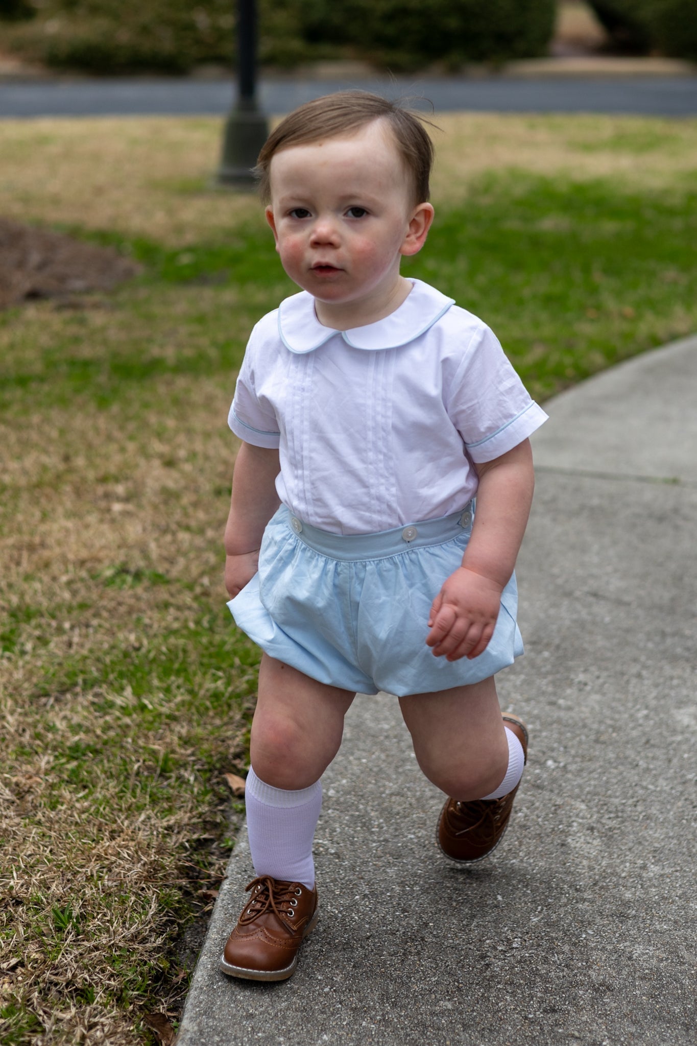 Sterling Boys Blue Heirloom Button-On Bubble