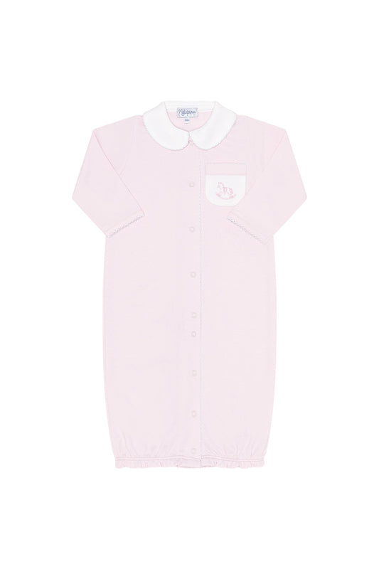 Pink Rocking Horse Embroidered Converter Gown