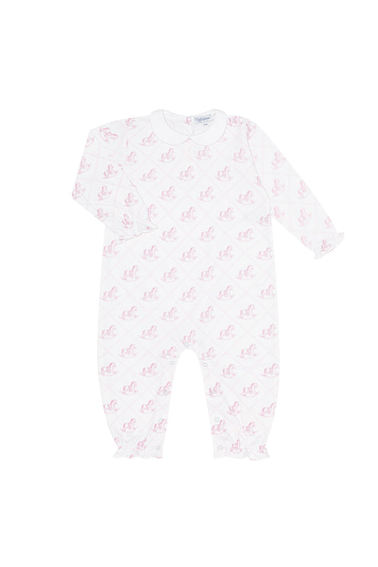 Pink Rocking Horse Romper LS