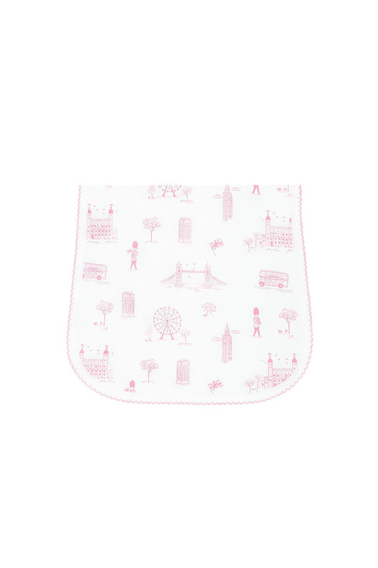 Pink London Toile Burp Cloth