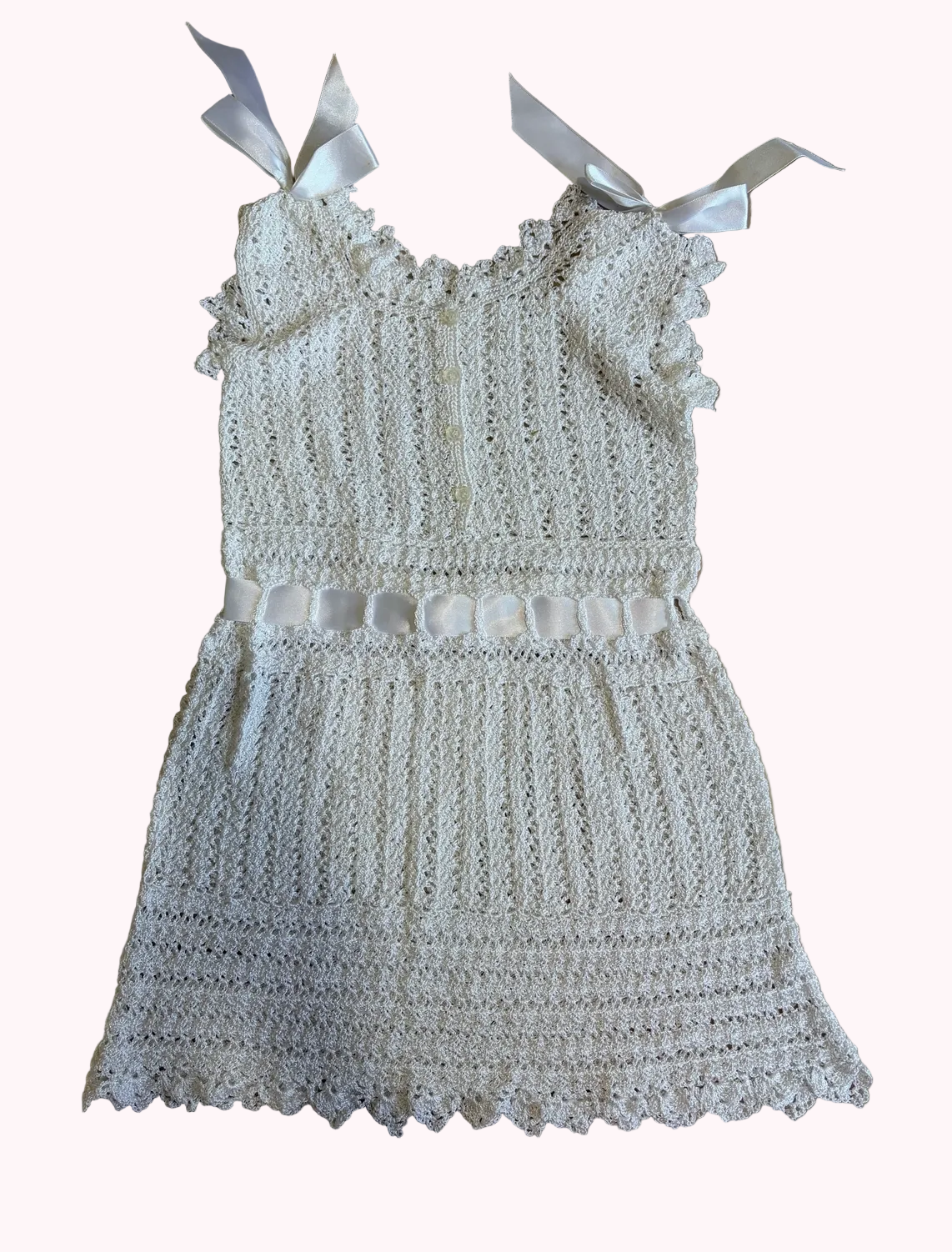 Satin Ribbon Overlay Dress