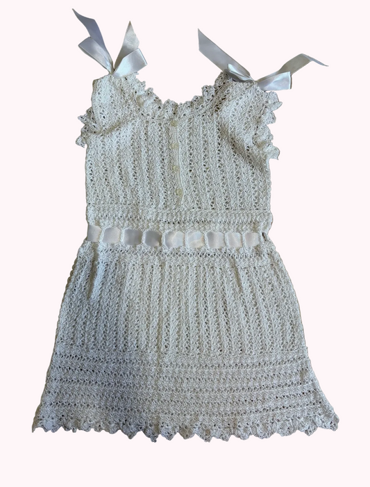 Satin Ribbon Overlay Dress