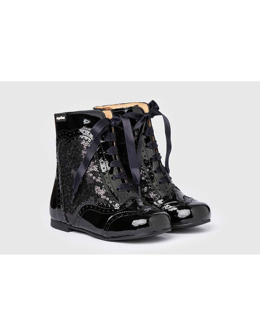 Angelo's Glitter Boots Black